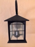 (2) Black Seeded Glass Wall Sconces