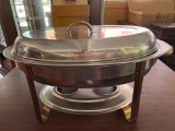 Oval Silver with Gold Accents Chafing Dish