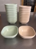 (20) Plastic Green and Pink Sauce Bowls