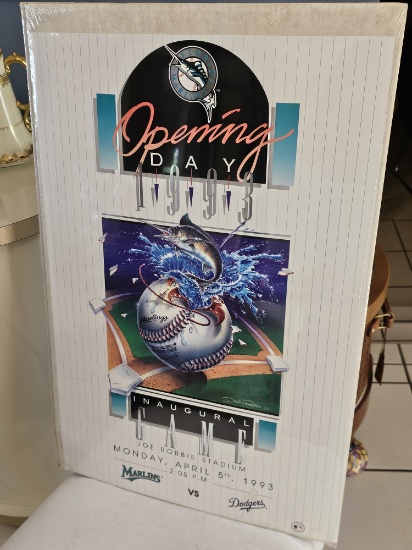 19" x 28" Florida Marlins 1993 Inaugural Game Unframed Poster