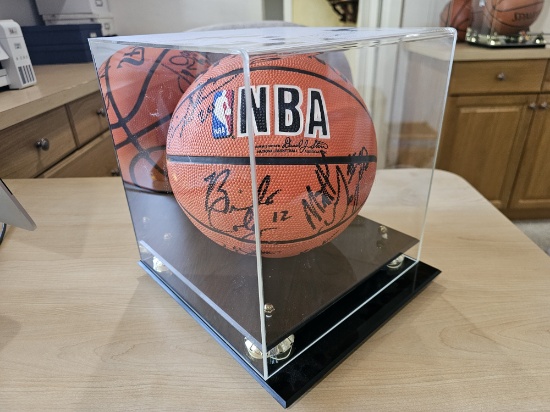 1993-94 Miami Heat Players Signed Basketball with Case