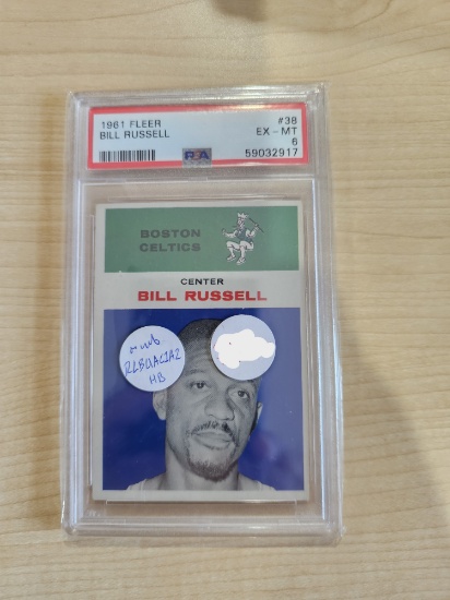 Fleer 1961 Bill Russell Card - PSA Graded Mint 6