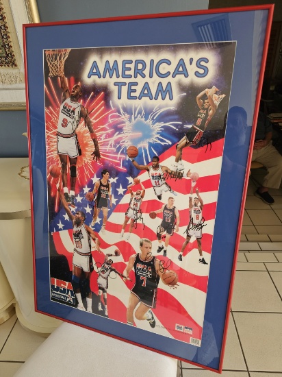 30" x 34" Team Signed America's Team Framed Poster