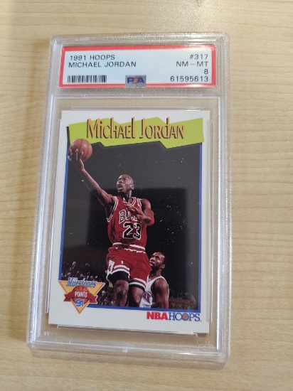 Hoops 1991 Michael Jordan Card - PSA Graded Mint 8