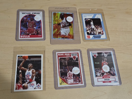Michael Jordan Trading Card Collection in Plastic Protective Sleeves