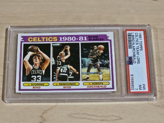 Topps 1982 Celtics Team Leaders Card - PSA Graded Mint 7