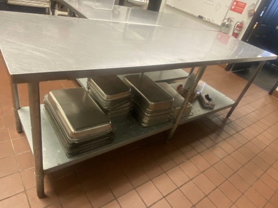 8’ Stainless Steel Worktable With Under Shelf