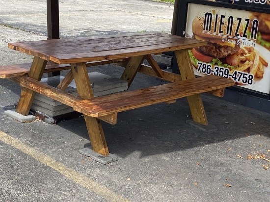 72" Wood outdoor Picnic Table