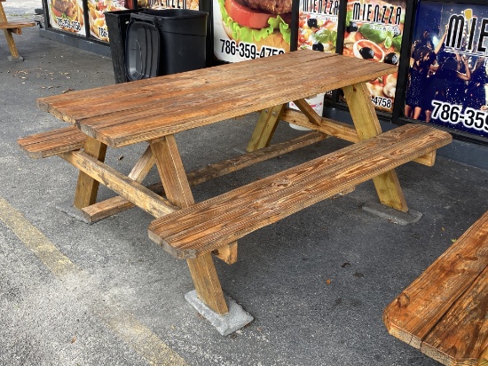 72" Wood outdoor Picnic Table