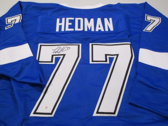 Victor Hedman of the Tampa Bay Lightning signed autographed hockey jersey PAAS COA 347