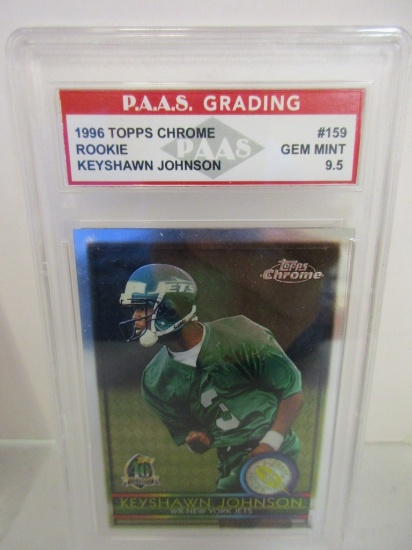 Keyshawn Johnson NY Jets 1996 Topps Chrome ROOKIE #159 graded PAAS Gem Mint 9.5