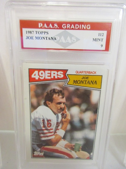 Joe Montana San Francisco 49ers 1987 Topps #112 graded PAAS Mint 9