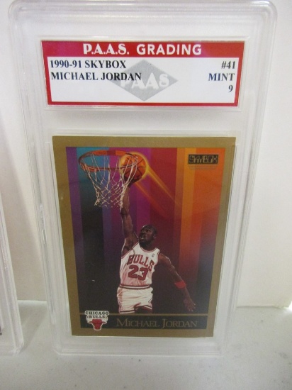 Michael Jordan Chicago Bulls 1990-91 Skybox #41 graded PAAS Mint 9