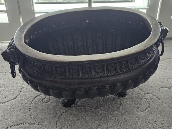 Lion Themed Claw Foot Metal Planter