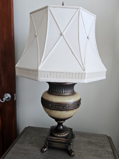 Claw Footed Metal Table Lamp with Shade