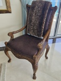 Push Pin Leather Wood Chair