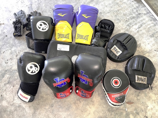 Lot: Boxing Gloves, Hit Pads, Workout Gloves and More!