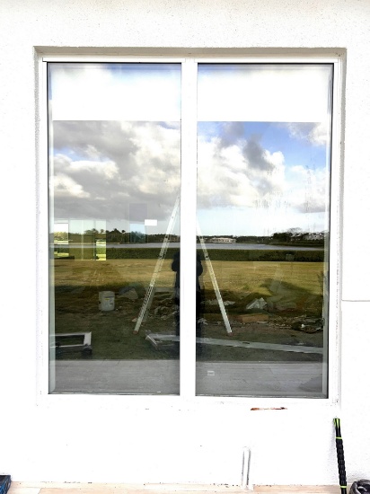 Double Aluminum Impact Window with Frame, 70" W X 82" H