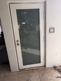 Impact Frosted Glass Door with Aluminum Frame, 80