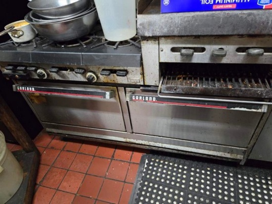 Garland Gas Powered Six Burner Range with Griddle, Broiler and Two Standard Ovens