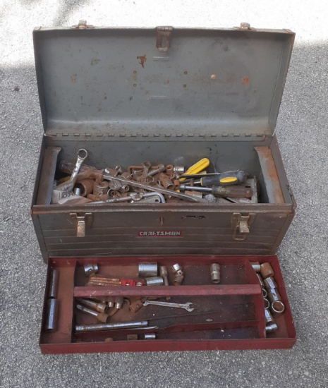 Vintage Craftsman Toolbox with sockets and wrenches