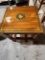 Hand Painted Square Wooden Tble with Center Drawer - 24 x 24 x 22 in.