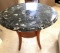 Marble Side Table with Beveled and Bull Nosed Marble Top, Showroom Sample, Pick Up in Davie