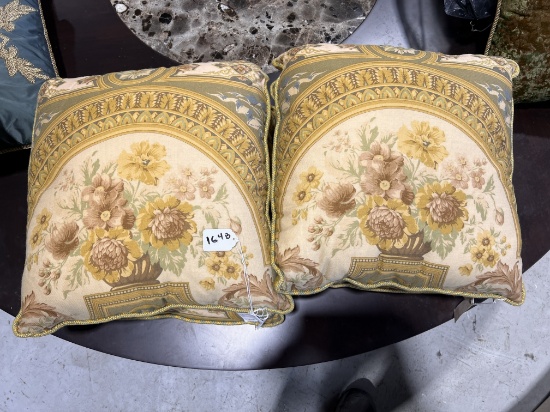 Etro Sheer Pillows Made with Gold Thread and Fabric
