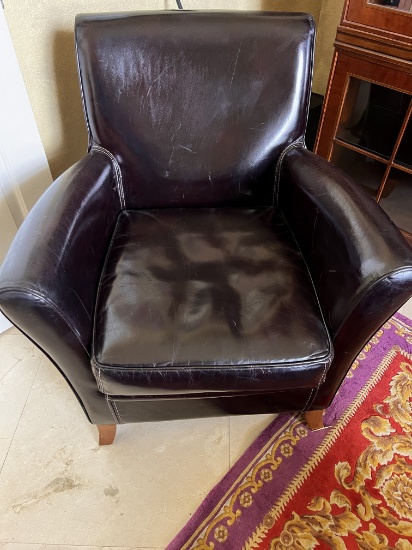 Leather Side Chair, Showroom sample To Be Ppicked Up in Davie
