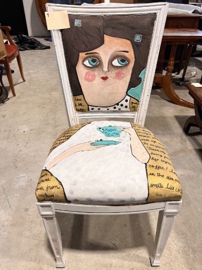 Original Art Chair by Vanessa Iacono - Made in Italy - "Morning Coffee"