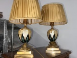 Matching Lamps, Mother of Pearl Inlay, 17