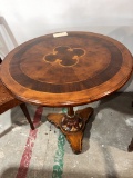 Round Side Table with Marquetry of 4 Leaf Clover - 28