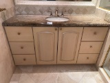 Master Bathroom Large Vanity with Beveled/Bullnose Granite Top, 60