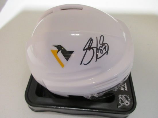 Sidney Crosby of the Pittsburgh Penguins signed autographed mini hockey helmet PAAS COA 816