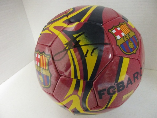 Leo Messi of Barcelona signed autographed soccer ball PAAS COA 412