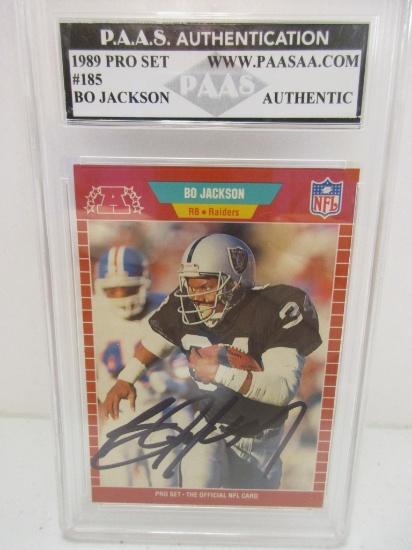 Bo Jackson of the Oakland Raiders signed autographed slabbed sportscard PAAS Holo 795