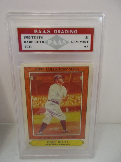 Babe Ruth Yankees 1985 Topps TCG #31 graded PAAS Gem Mint 9.5