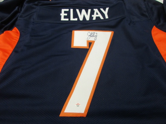 John Elway of the Denver Broncos signed autographed football jersey PAAS COA 858