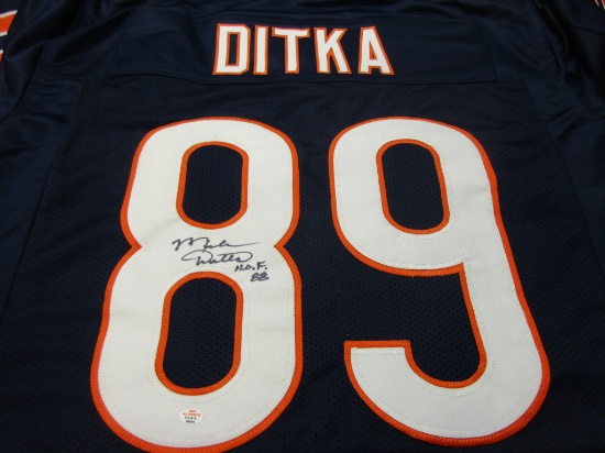 Mike Ditka of the Chicago Bears signed autographed football jersey PAAS COA 546