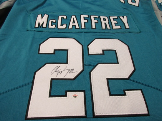 Christian McCaffrey of the Carolina Panthers signed autographed football jersey PAAS COA 773