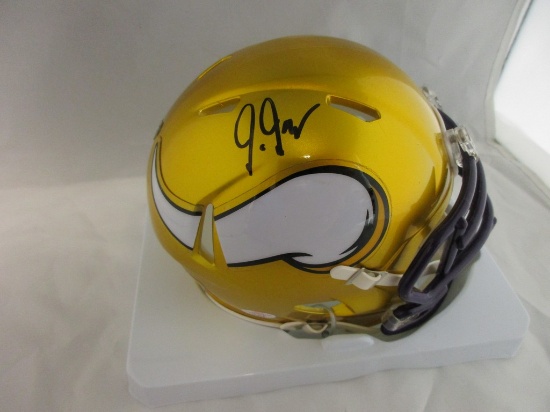 Justin Jefferson of the Minnesota Vikings signed autographed mini football helmet PAAS COA 869