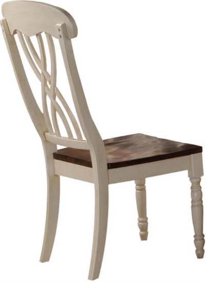 Acme Set of 2 Side Chair in Buttermilk and Oak Finish 70333