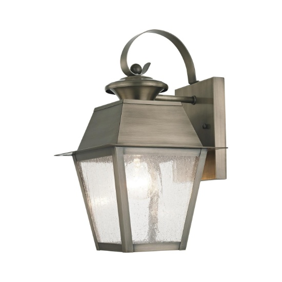 Livex Lighting 1 Light Outdoor Wall Lantern With Vintage Pewter Finish 2162-29