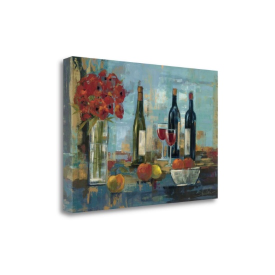 Tangletown Fine Art Fruit and Wine Print on Gallery Wrap Canvas, 24 x 16, Multi