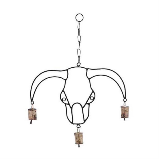 Stylish And Simple Inspired Metal Wind Chime With Bull Head Design Home Decor