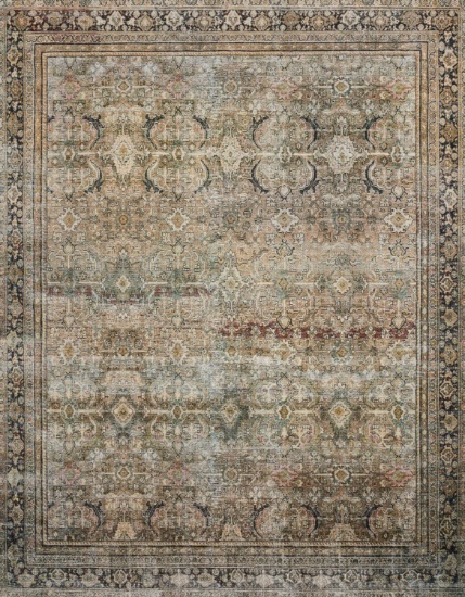 Loloi II Layla 7'-6" X 9'-6" Olive And Charcoal Area Rugs LAYLLAY-03OLCC7696