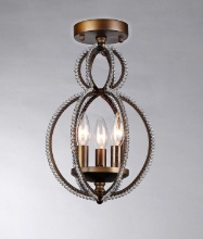 Tiffany 3-Lighting Flush Mount in Antique Bronze