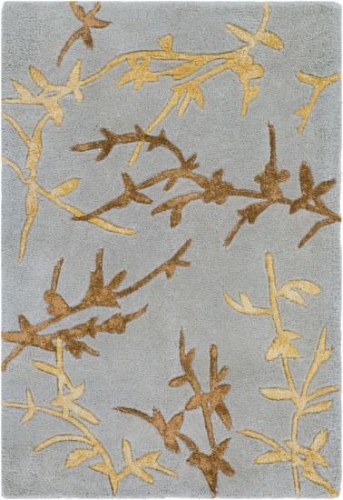 Surya TAM-1000 Tamira Transitional Floral Rectangle Gray 5' x 8' Area Rug