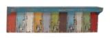 GwG Outlet Wall Shelf in Various Colors with Weathered Finish and 5 Hooks 55456