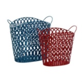 Sleek And Modern Inspired Style Metal Basket Set Of 2 Home Decor 34975